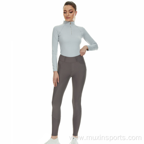 Gray High Quality Women equestrian Base Layer